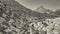 Grazalema, Andalusia. Aerial view of whitewashed houses sporting rust-tiled roofs and wrought-iron window bars