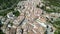 Grazalema, Andalusia. Aerial view of whitewashed houses sporting rust-tiled roofs and wrought-iron window bars