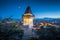 Grazer Uhrturm at night, Styria, Austria