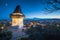 Grazer Uhrturm at night, Styria, Austria