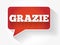 Grazie (Thank You in Italian) Speech Bubble