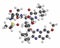 Grazoprevir hepatitis C virus drug molecule (protease inhibitor). Atoms are represented as spheres with conventional color coding