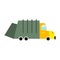 Grbage truck isolated. Trash automobile on white background. Jun