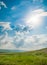 Grean Meadows under the Blue Sky