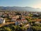 Great aerial view on Cyprus. Aerial vief from Drone. Summertime vacation, happy life. Mountains and Sea