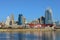 Great American Ballpark in Cincinnati with Ohio River in foreground