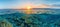 Great barrier reef coral ecosystem split view at golden hour sunset, queensland, australia