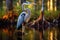 Great Blue Heron Ardea herodias in Everglades National Park, Florida, Great Blue Heron in Everglades National Park, Florida, USA,