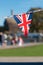 Great Britain celebration bunting with typical UK background in