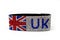 Great Britain flag bracelet inlaid with irregularly shaped stones with incredible brilliance