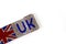 Great Britain flag bracelet inlaid with irregularly shaped stones with incredible brilliance