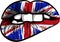 Great Britain flag lipstick on sensuality lips