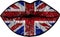 Great Britain flag lipstick on sensuality lips