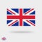 Great Britain flag vector icon or United Kingdom symbol square pictogram flat design isolated, english Royal Union Jack