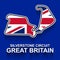 Great Britain grand prix race track for Formula 1 or F1 with flag