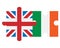 Great Britain and Ireland flags in form of puzzle