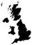 Great Britain map - large island in the north Atlantic Ocean of the northwest coast of continental Europe