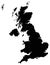 Great Britain map - large island in the north Atlantic Ocean of the northwest coast of continental Europe