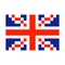 Great Britain Pixel flag art cartoon retro game style