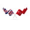 Great Britain and Turkey flags. Crossed flags. Vector illustration.