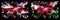 Great Britain, United Kingdom vs Wales, Welsh New Year celebration travel sparkling fireworks flags concept background.