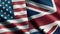 Great Britain and USA flags. Connection link between London and New York City. Business, travel.