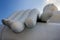 The great Buddha statue sitting under blue sky