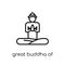 Great buddha of thailand icon. Trendy modern flat linear vector