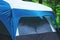 Great camping tent in rainy day. Tourist tents installed in the