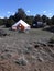 A great campsite set up with large yurt style tent