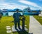 `The Great Captain` statue at Lake Argentino in Argentinian Patagonia