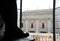 The great central hall in Capitoline Museum in Rome. The window overlooks the Campidoglio.