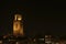 The Great Church and buildings in the City of Deventer, the Netherlands, at night