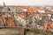 Great cityscape of Copenhagen with churches and historical building, Denmark. Top view on danish capital