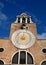 Great Clock of the church with the golden needle in Venice.