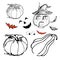 A great constructor for creating funny and sad, cunning and evil pumpkins for Halloween. Create your own greeting card design