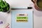 Great Customer Experience text on sticky notes with office desk concept