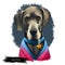 Great Dane, Deutsche Dogge, German Mastiff dog digital art illustration isolated on white background. Germany origin working,