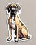 great dane dog sticker decal children companion