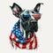 Great Dane Dog Wearing Sunglasses, American Flag? 4th Of July Theme - Generative AI