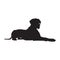 Great Danes Dog Sitting On Side Silhouette Found In Map Of Europe