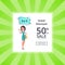 Great Discount 50 Off Shop Now Poster with Woman