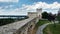 The great eagle is standing on the wall of the fortress