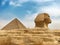 Great egyptian sphinx and pyramid