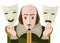 Great english playwright with theater sad and happy masks