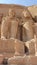 The great entrance of Abou Simbel temple in Egypt with huge statues in the doorway