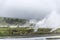 Great Geysir Strokkur in Iceland hot fog geology