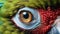 Great Green Macaw\\\'s parrot close up eye