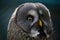 The great grey owl or great gray owl Strix nebulosa
