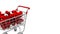 Great holiday sale at a discount. Animated shopping carts with percentage falling from above.